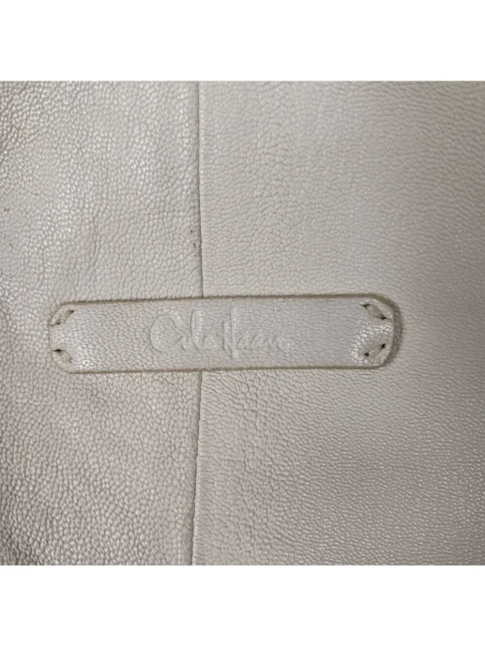 Cole Haan Leather Buckle Trim Multi Pocket Shoulder Bag Womens Ivory Brown